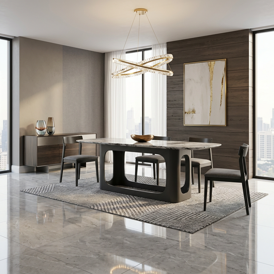 Lina Grey Marble Console Table Grey Metal Base