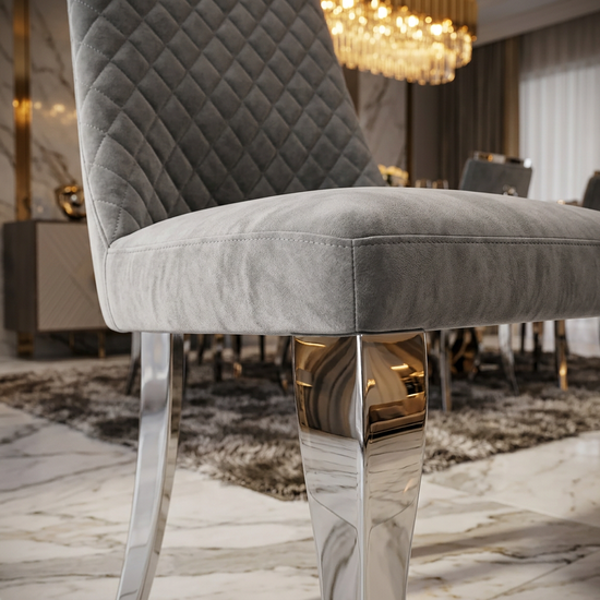 Roxby Grey & Chrome Dining Chair