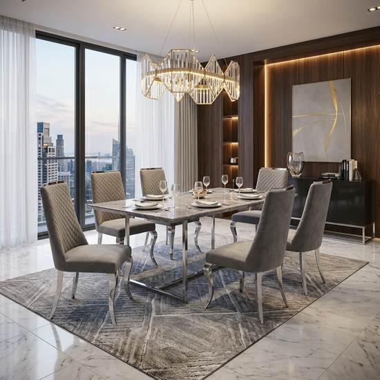Roxby Grey & Chrome Dining Chair