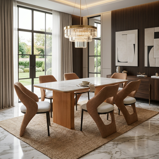 Engelberg 180cm Cream & Gold Dining Table