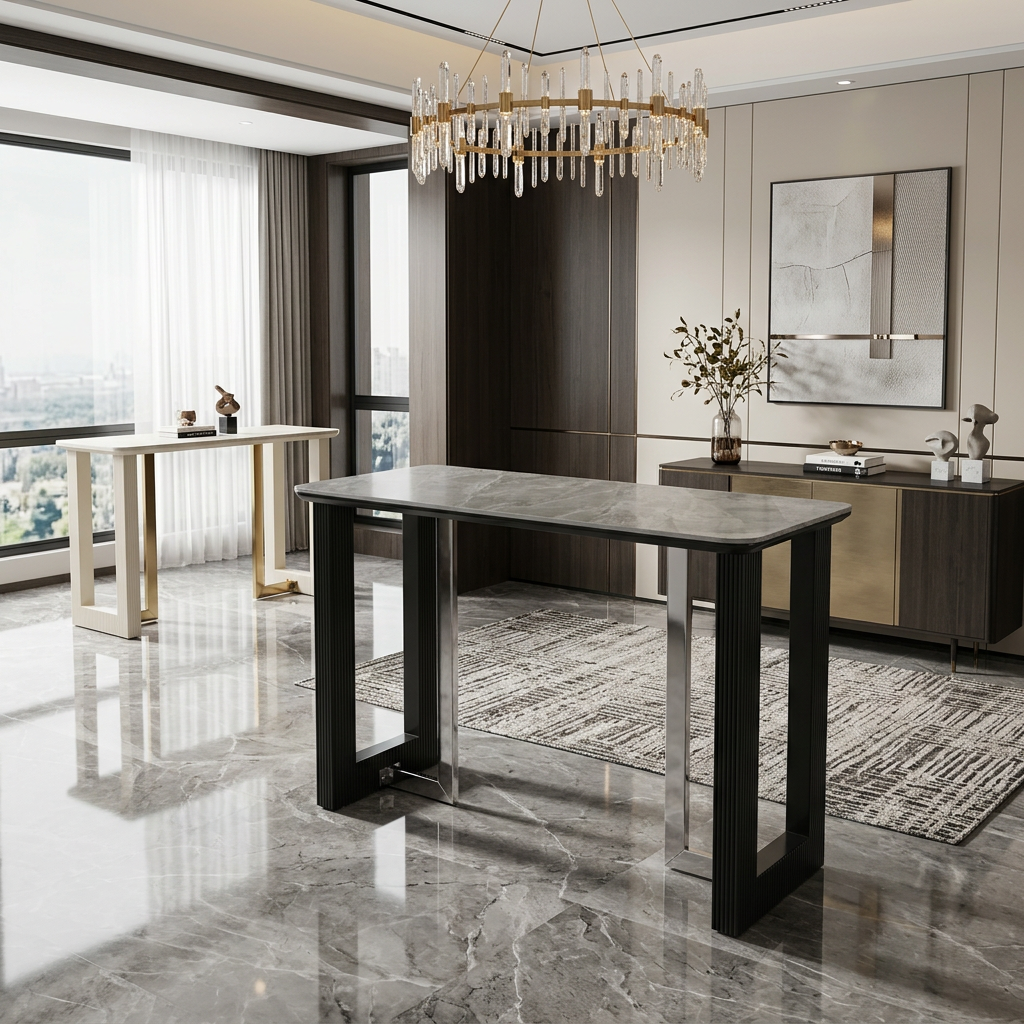 Engelberg Grey & Black Bar / Breakfast Table