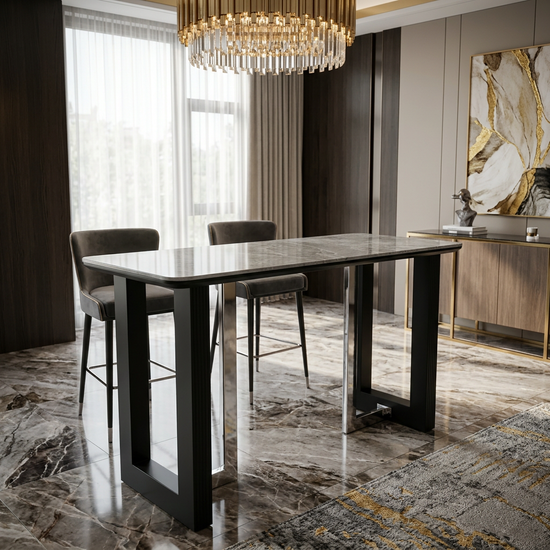 Engelberg Grey & Black Bar / Breakfast Table