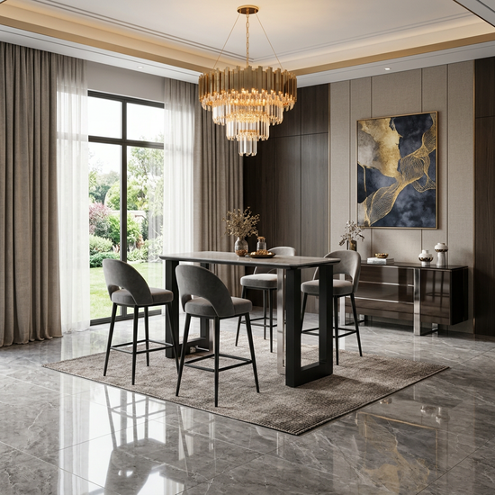 Engelberg Grey & Black Bar / Breakfast Table