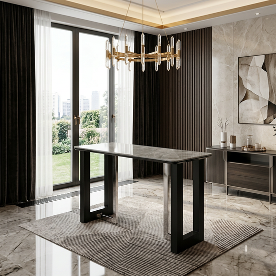 Engelberg Grey & Black Bar / Breakfast Table