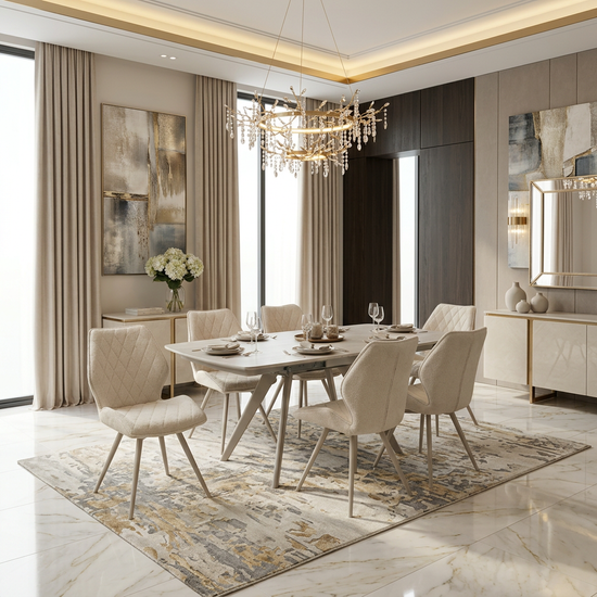 Cambridge Beige Sintered Stone Extendable Table