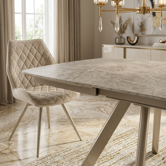 Cambridge Beige Sintered Stone Extendable Table