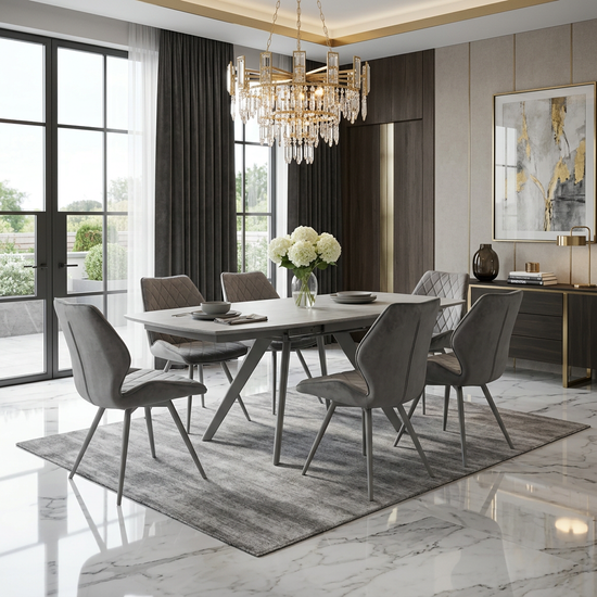 Cambridge Grey Sintered Stone Extendable Table