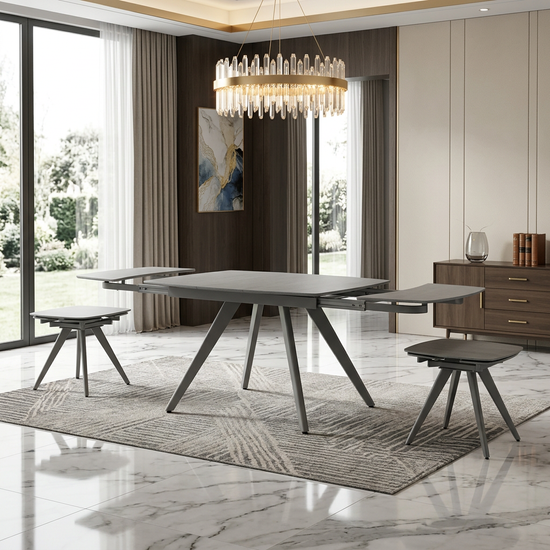 Cambridge Grey Sintered Stone Extendable Table