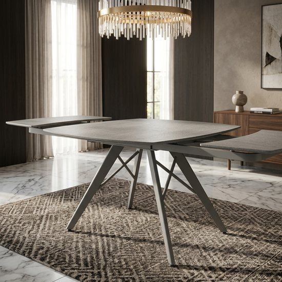 Cambridge Grey Sintered Stone Extendable Table