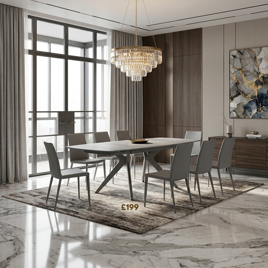 Cambridge Grey Sintered Stone Extendable Table