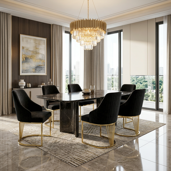 Lasco Black & Gold Dining Chair