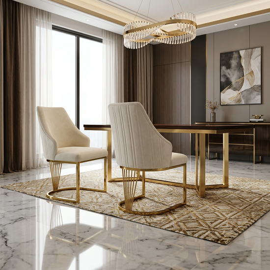 Lasco Cream & Gold Dining Chair