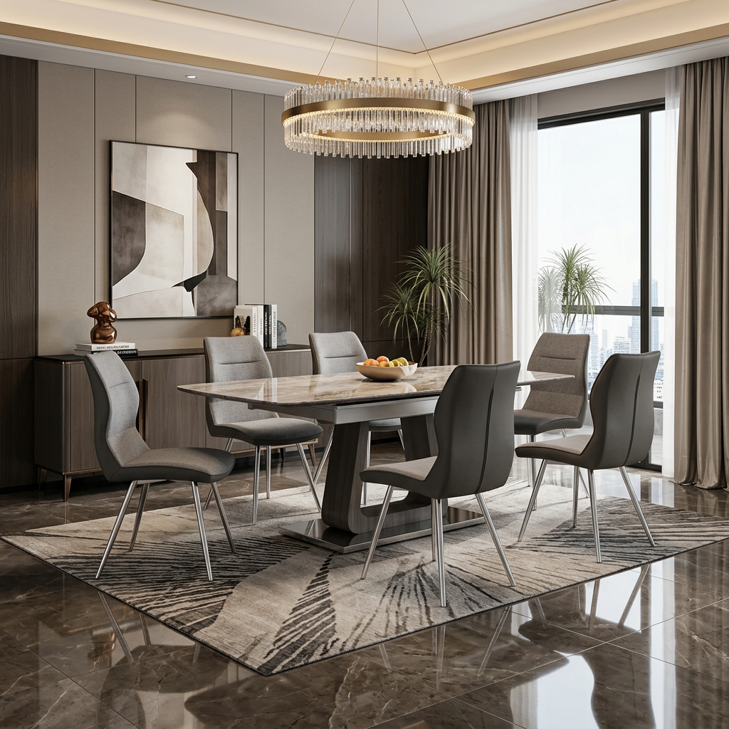 Zermatt Extendable Dining Table with 6 Zermatt Chairs