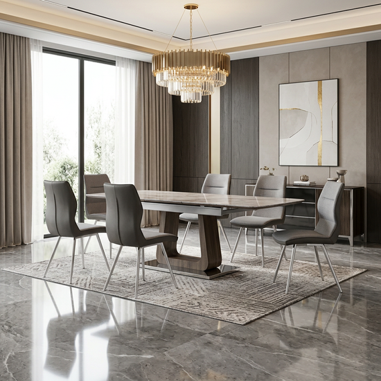 Zermatt Extendable Dining Table with 6 Zermatt Chairs