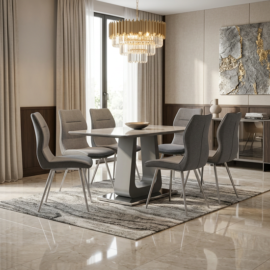Zermatt Extendable Dining Table with 6 Zermatt Chairs