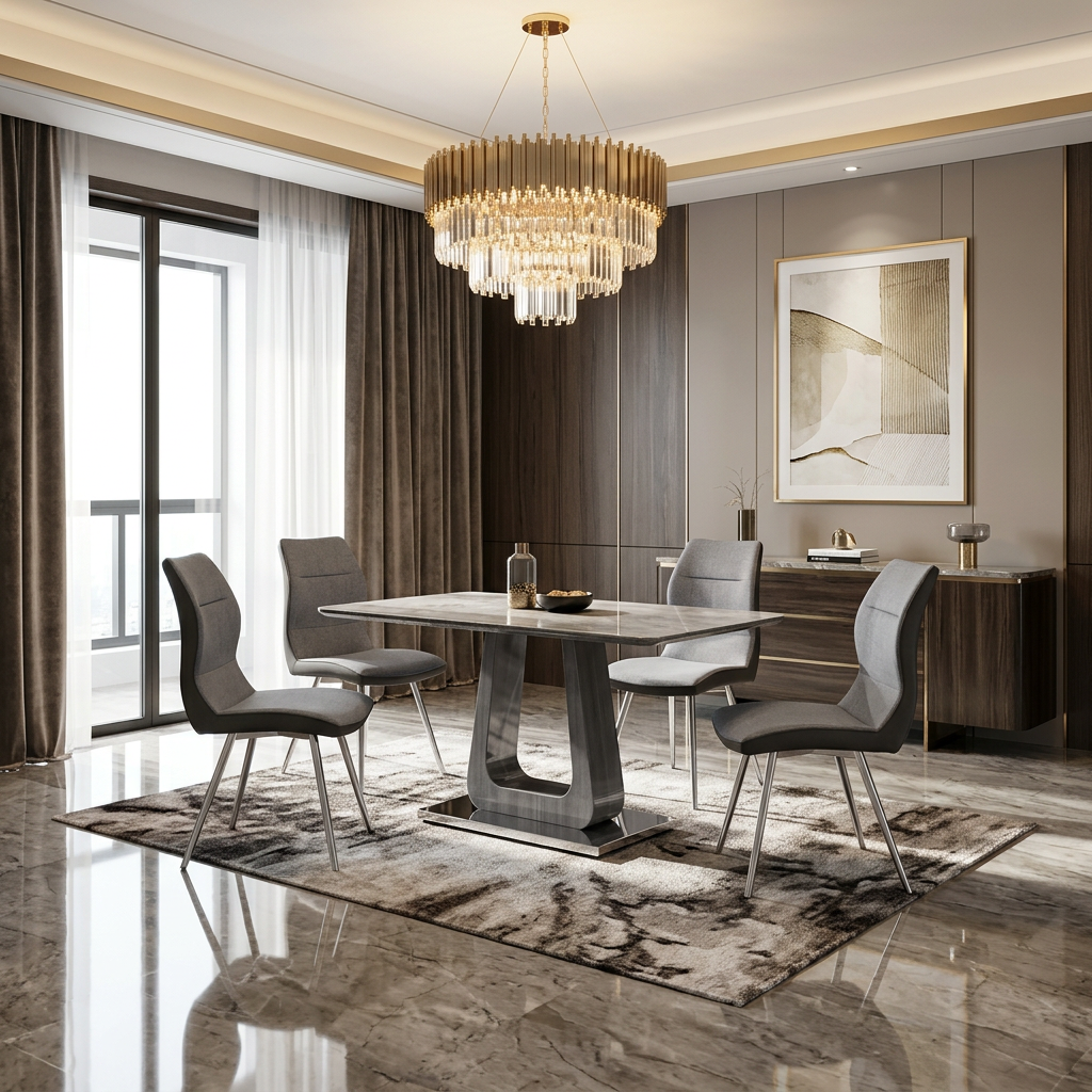 Zermatt Dining Table with 4 Zermatt Chairs