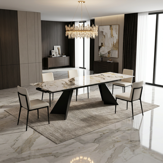 Chicago Cream Ceramic Top Black Metal Base