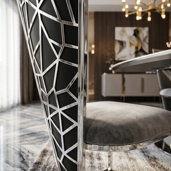 Vienna & Sofia Grey and Silver Dining Chair
