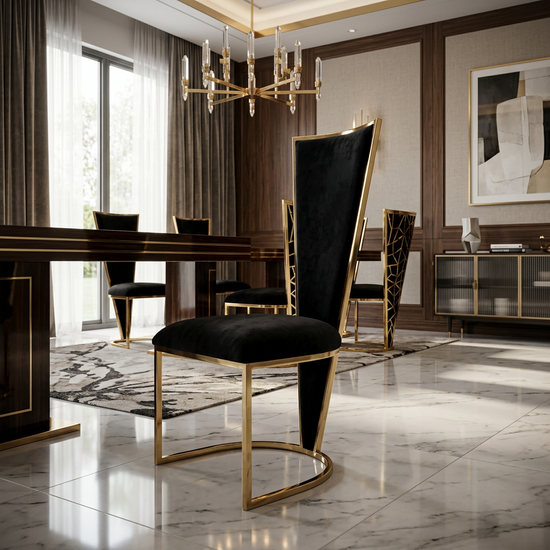 Vienna & Sofia Dining Chair - Black / Gold
