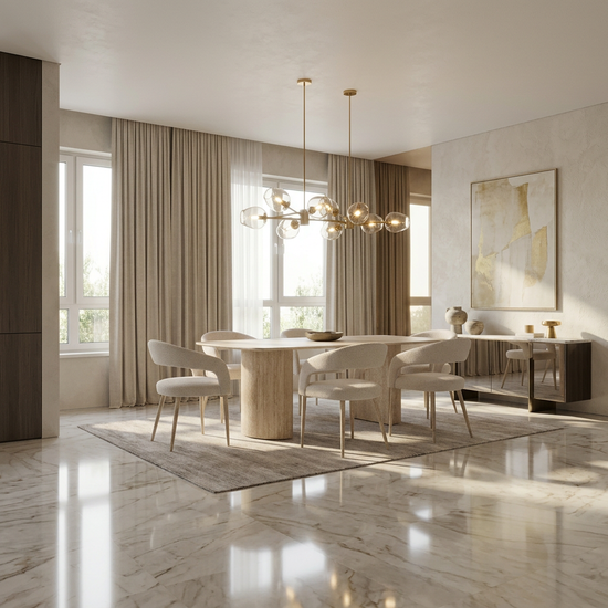 Olympia Beige Ceramic 160cm Table