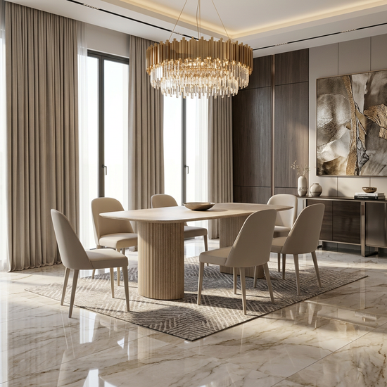 Olympia Beige Ceramic 160cm Table