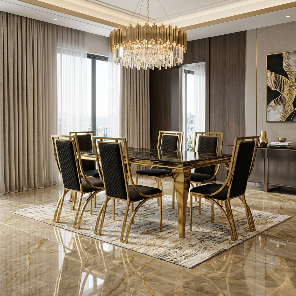 Windsor Black & Gold Dining
