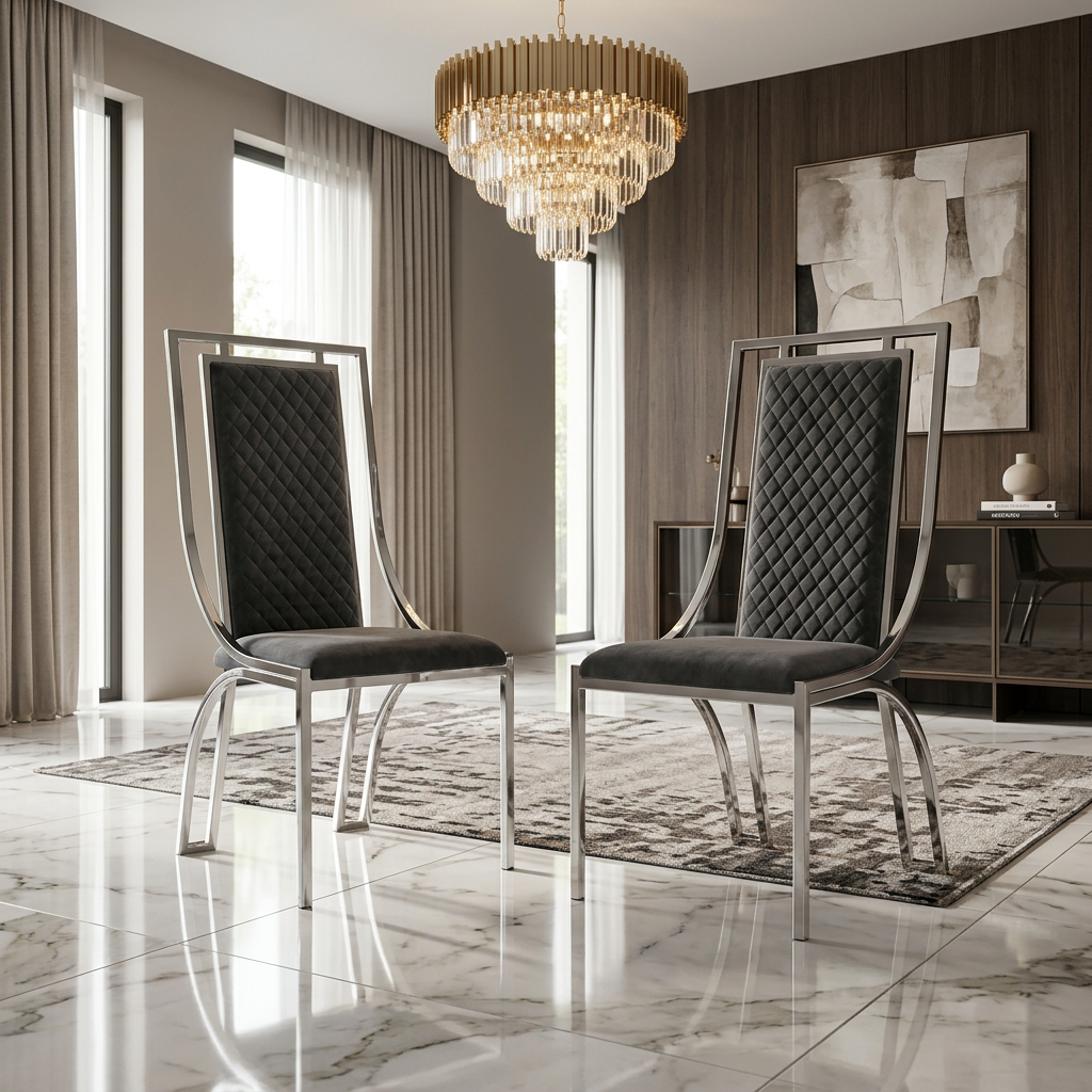 Windsor Black and Silver Range Dining Chair