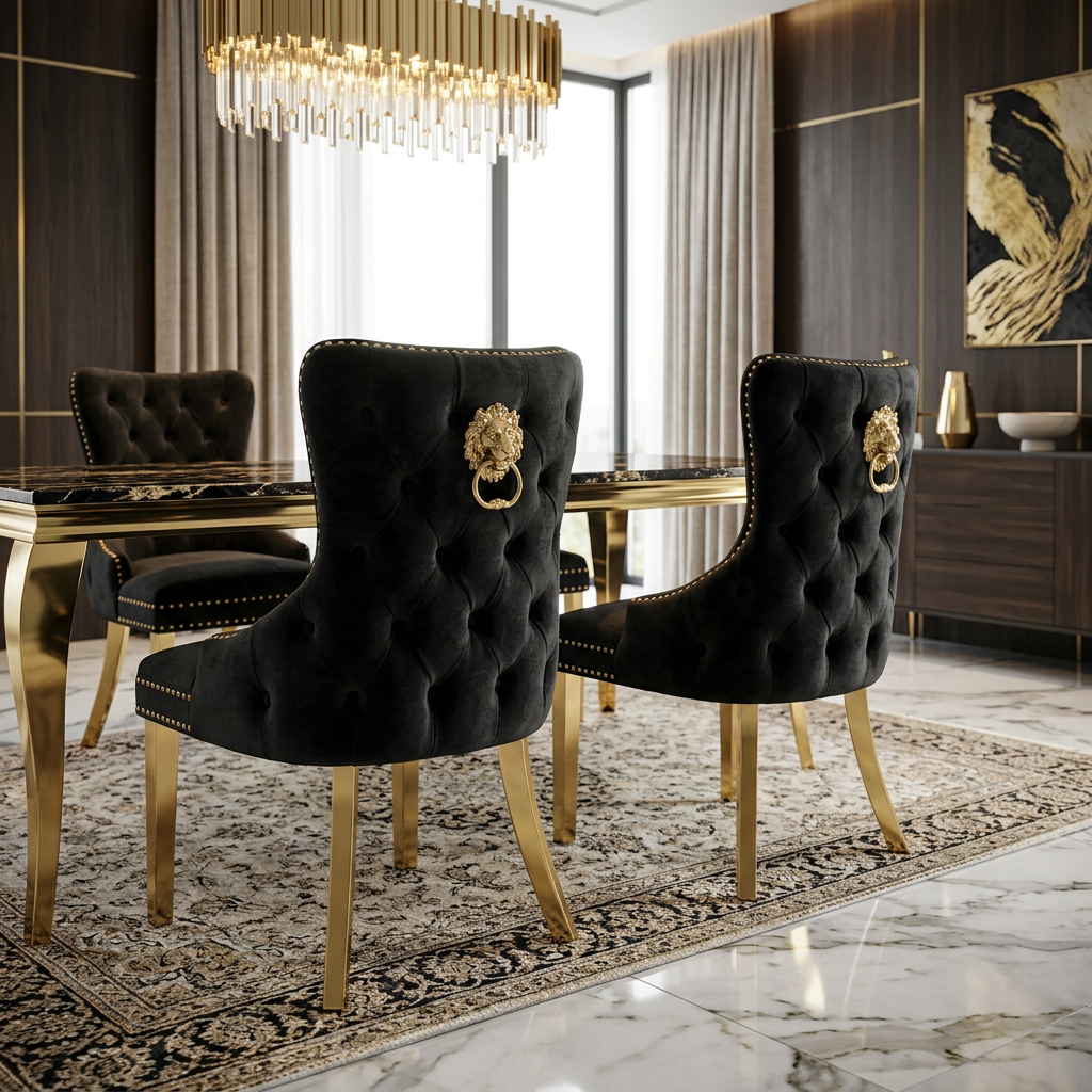 Victoria Dining Chair - Black Gold