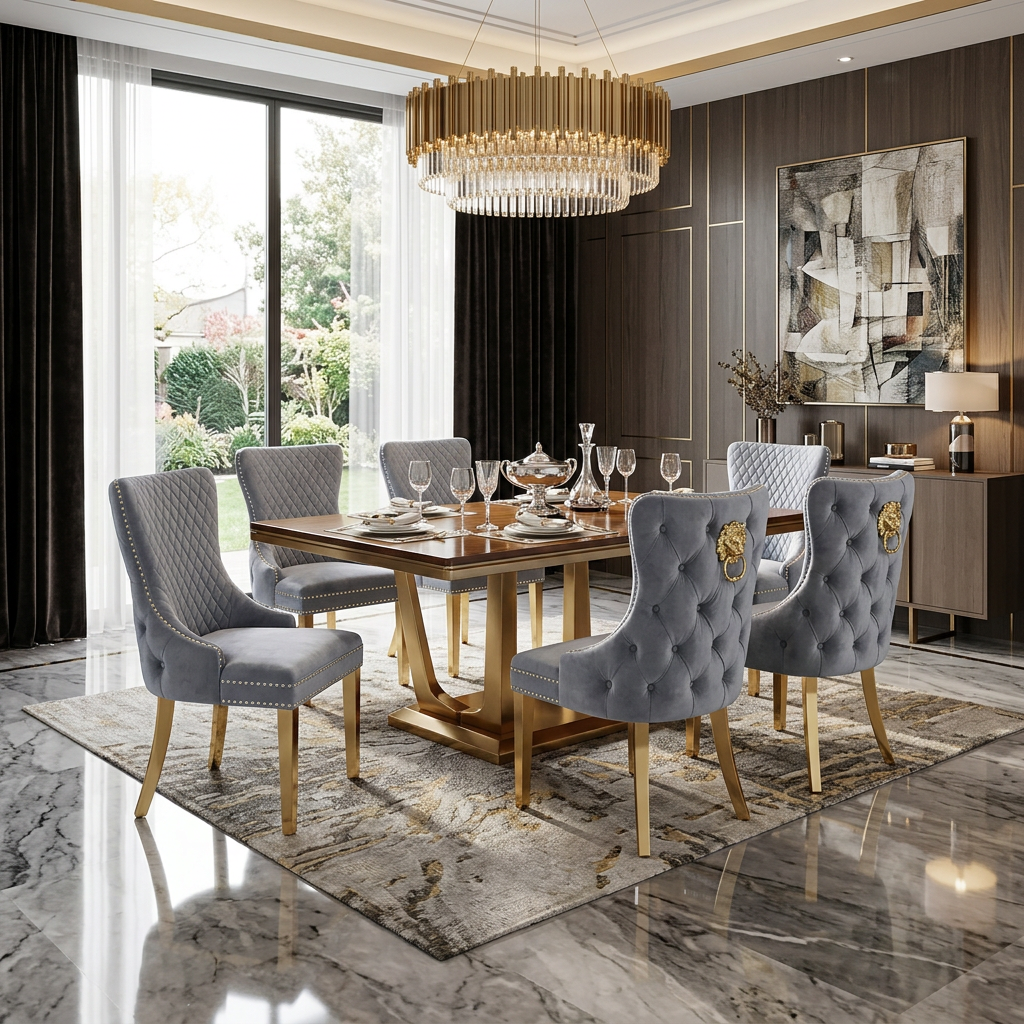 Victoria Dining Chair - Grey Gold