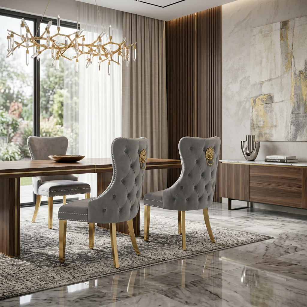 Victoria Dining Chair - Grey Gold