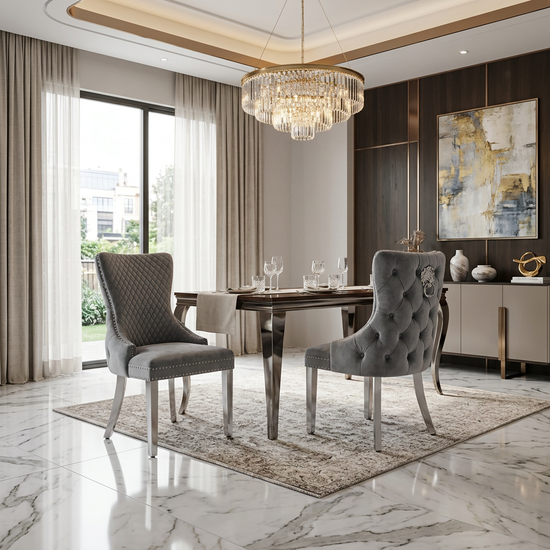 Victoria Dining Chair - Grey Silver