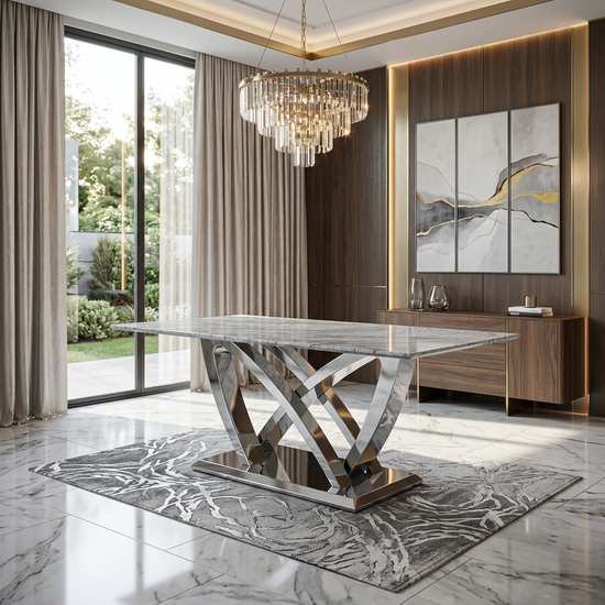 California Grey Marble dining Table