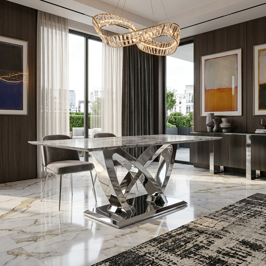 California Grey Marble dining Table