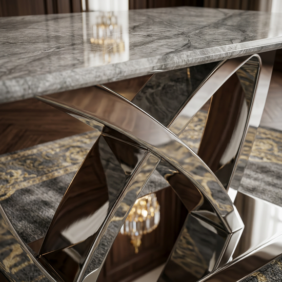 California Grey Marble dining Table