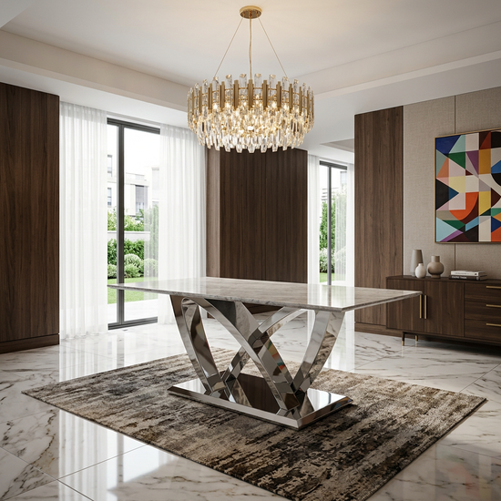 California Grey Marble dining Table