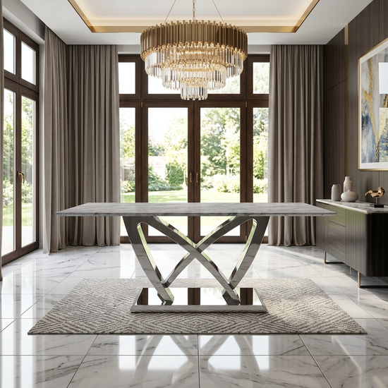 California Grey Marble dining Table