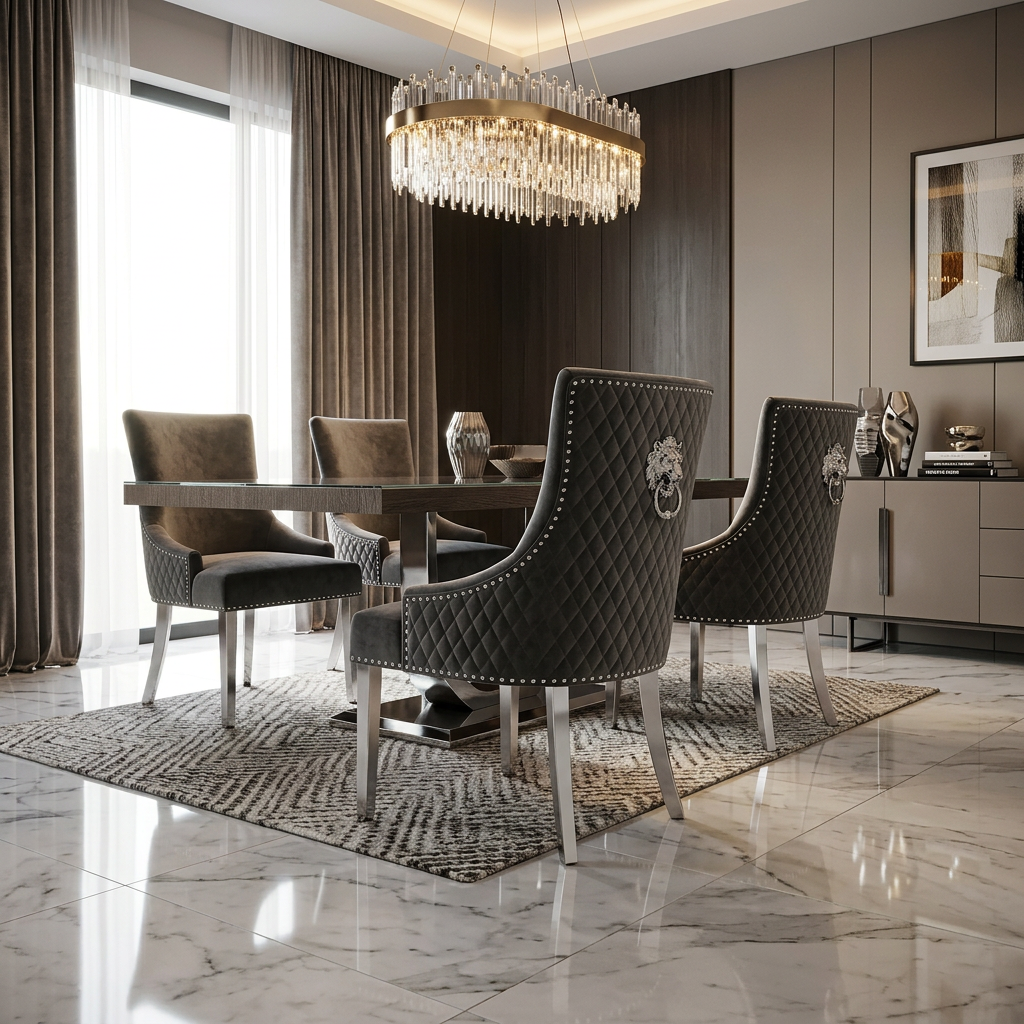 Majestic Grey Fabric Chair