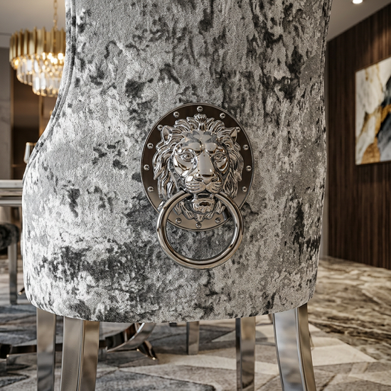 Majestic Dining Chair - Double Silver Crushed Velvet