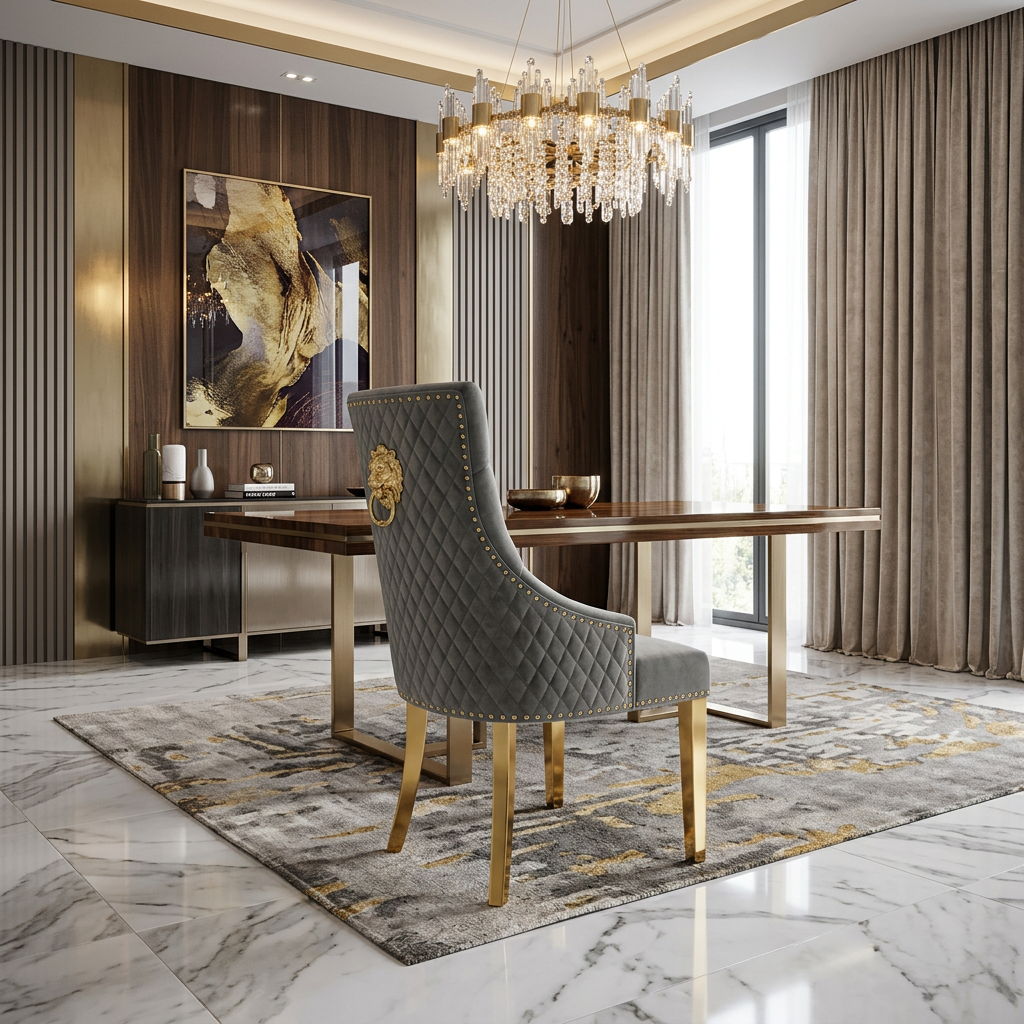 Plush Velvet Fabric Gold Range Grey Gold