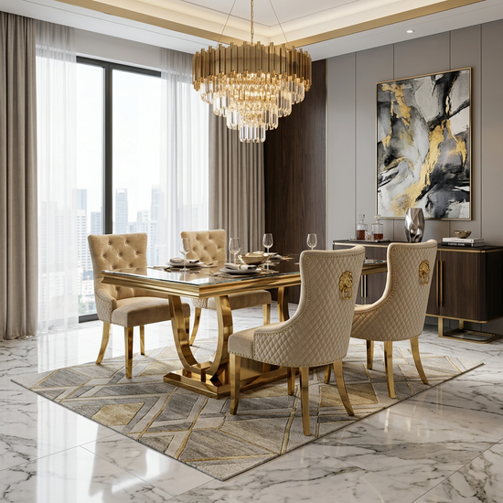 Majestic Dining Chair - Majestic Mink Gold Ring Knocker Chair
