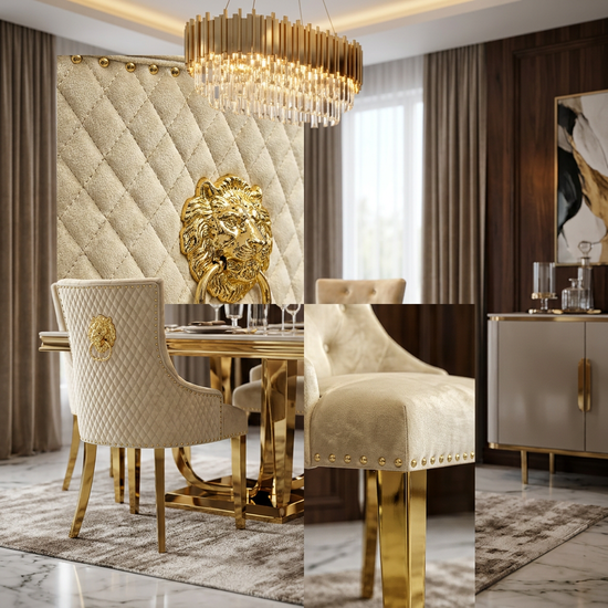 Majestic Dining Chair - Majestic Mink Gold Ring Knocker Chair