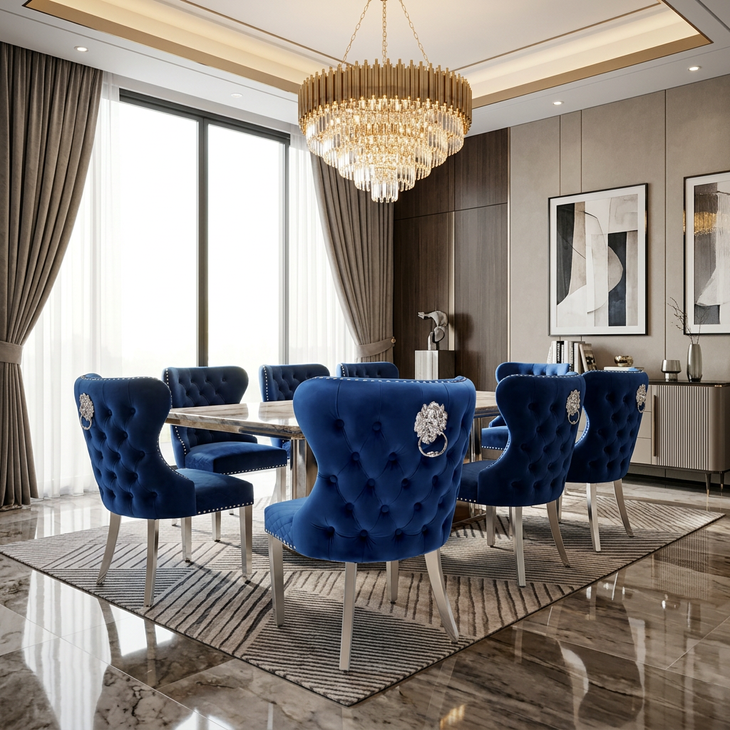 Valentino Dining Chair - Navy