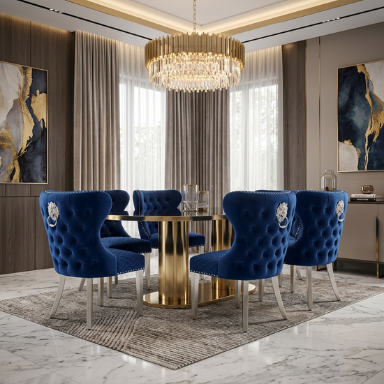 Valentino Dining Chair - Navy
