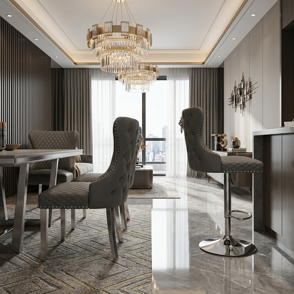 Valentino Dining Chair - Dark Grey