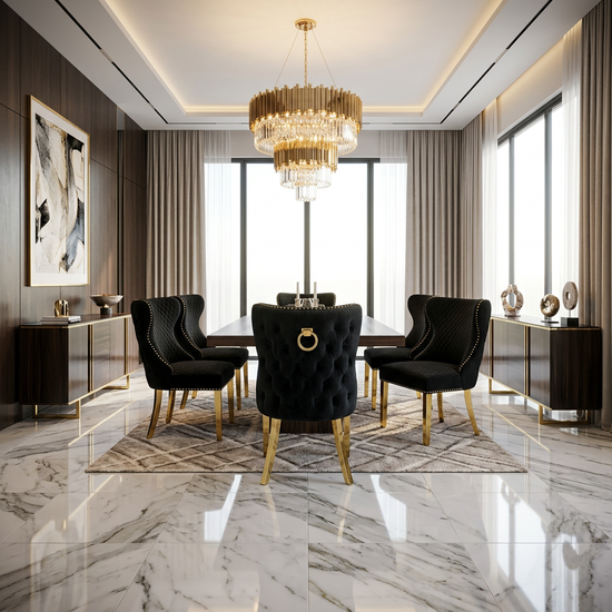 Plush Velvet Fabric Gold Range BLACK GOLD