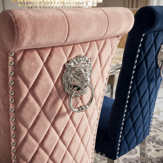 Sofia Plush Velvet Fabric Dining Chair Dark Pink
