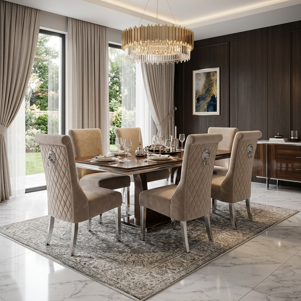 Sofia Plush Velvet Fabric Dining Chair Dark Mink