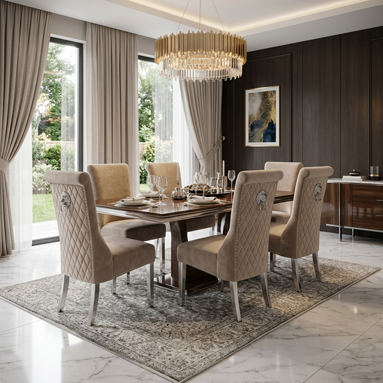 Sofia Plush Velvet Fabric Dining Chair Dark Mink
