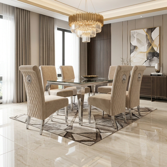 Sofia Plush Velvet Fabric Dining Chair Dark Mink