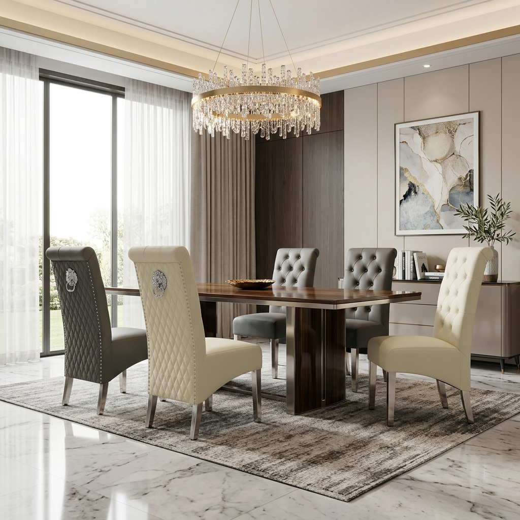 Sofia PU Leather Dinning Chair Grey
